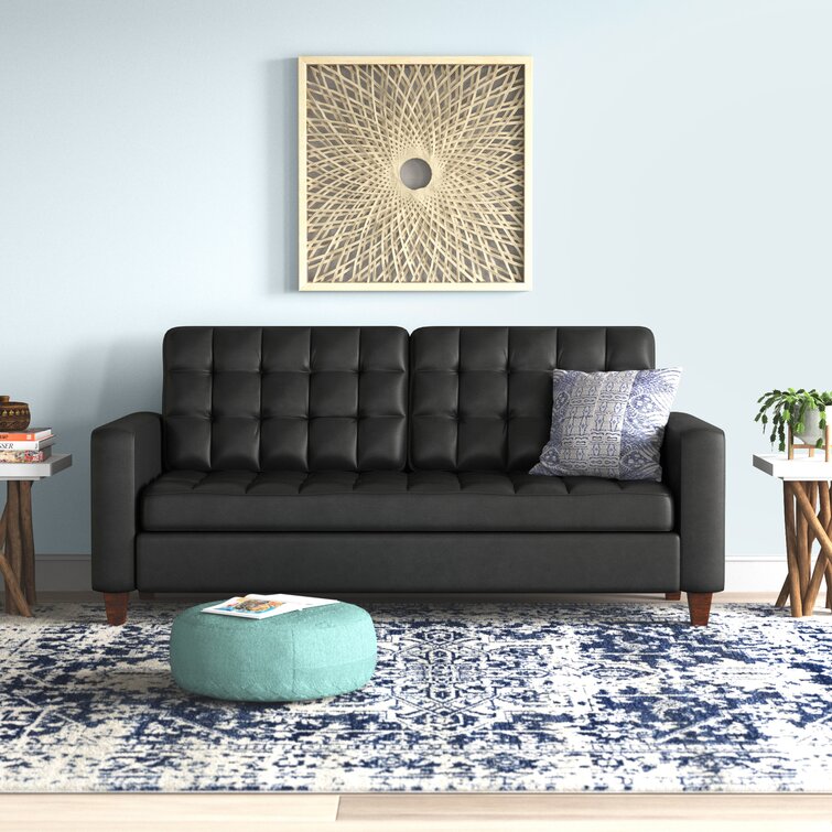 Milton 76” Vegan Leather Square Arm Sofa